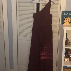 Floor length. Previously a bridesmaid dress